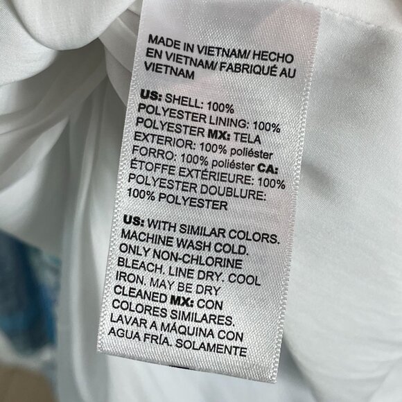 Chicos Womens Large Blue White Maxi Dress Sleeveless Boho Patchwork Tassel Tie - Picture 7 of 14